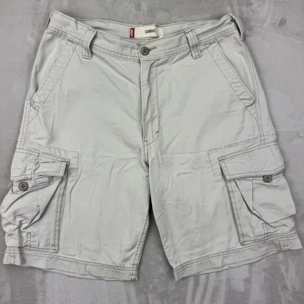 Levi's Cargo Shorts Mens 32 Beige Loose Baggy Y2K‎ 2000s Skate Workwear